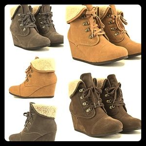 Brand New in Box Shiekh Fur Wedge Ankle Booties